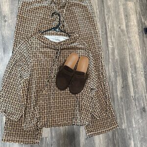 Halston Two-Piece Set in Tan and Black